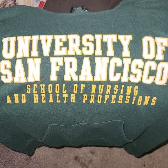 University of San Francisco Green Hoodie Sweatshirt - Picture 2 of 3